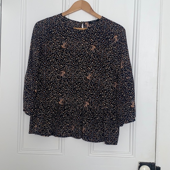 Madewell Silk Fiesta Paisley Bell-Sleeve Top - Picture 5 of 7